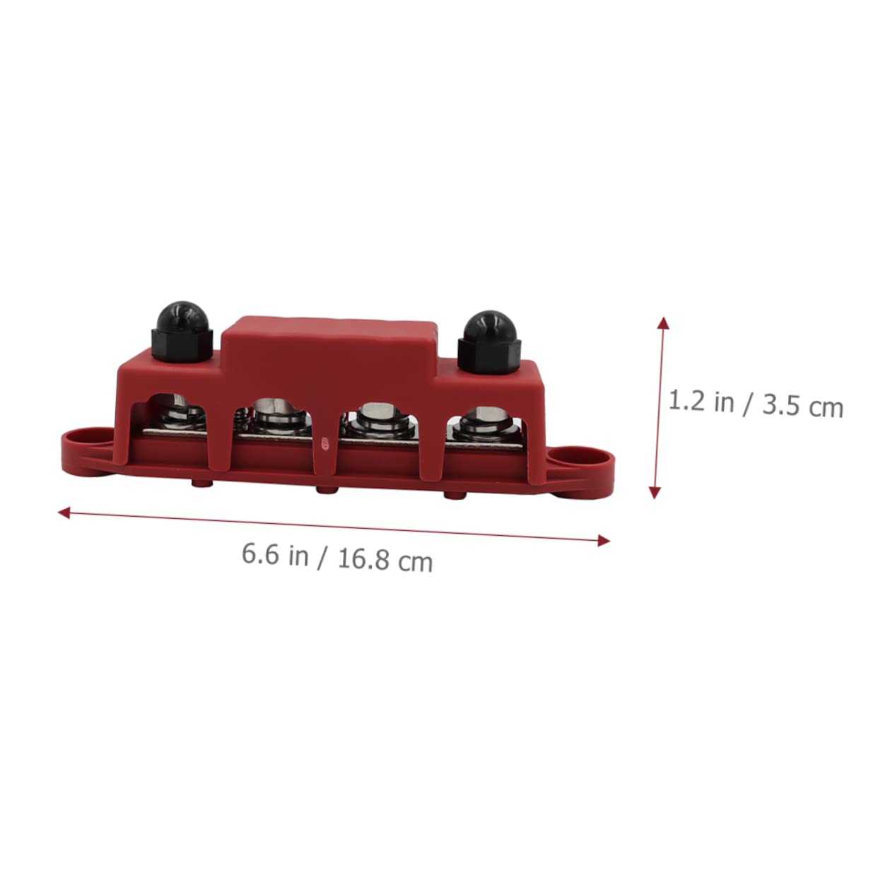 Bloc Distribution Alimentation 12V-48V 250A Bus Bar Rouge & Noir - 4 Boulons M10 Pour Voiture Bateau Camion