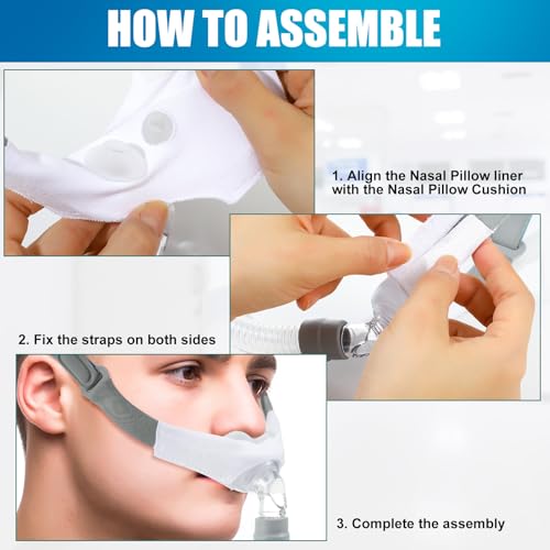 Image of Nuanchu 12 Pcs Nasal Pillow Liner for CPAP Cushion Nasal Cushion Pillow Covers Cotton Liners Skin Sleep Protector Compatible Comfort Reusable Reduce Noisy Air Leaks and Irritation (White)