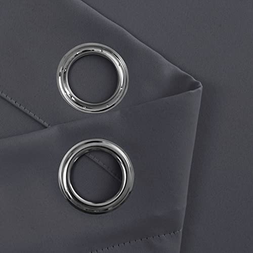 JIUZHEN Vorhänge Blickdicht Ösen Thermovorhang Hitzeschutz H228 x B117cm – Ansicht 4