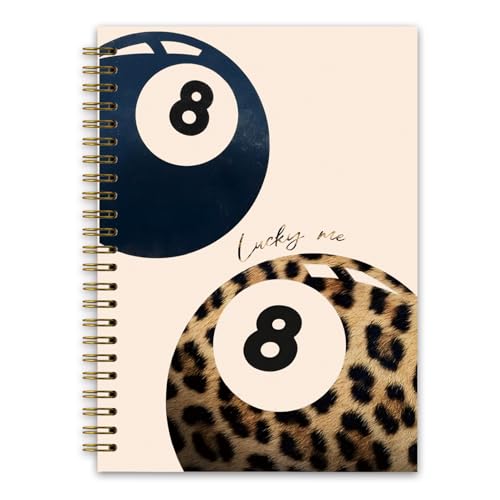 Carnet à spirale guépard léopard 8 boules journal de notes femme