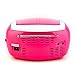 Tyler Portable Neon Pink Stereo CD Player with AM/FM Radio and Aux & Headphone Jack Line-in (TAU105-NPK)