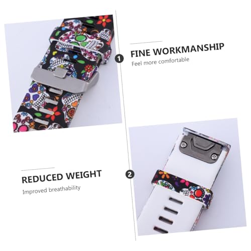 Bracelets de montre connectée UKCOCO en silicone crâne pour modèles 5/935/945 - 3