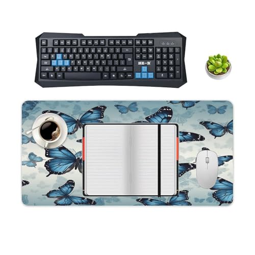 Blue Butterfly Desk Pad protector de escritorio impermeable miniatura 4