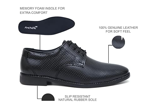 Image of ARAMISH Boy's Genuine Leather Derby Lace Up Formal Shoes
