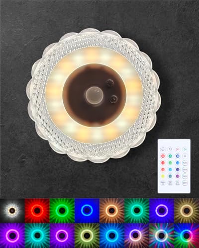 Image of Motion Sensor Light Indoor with Remote, Rechargeable Magnetic Wall Light, Battery Operated Motion Sensor LED Night Light Home, 15 RGB & 10 Modes, Wireless Wall Sconces for Bedroom, Temple
