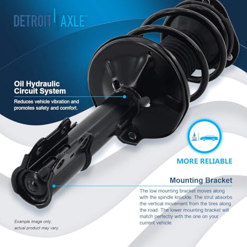 Image of Detroit Axle - Front Steering Knuckles w /Wheel Hubs + Coil Spring Quick Struts Assembly Replacement for 2003-2008 Toyota Corolla - 4pc Set