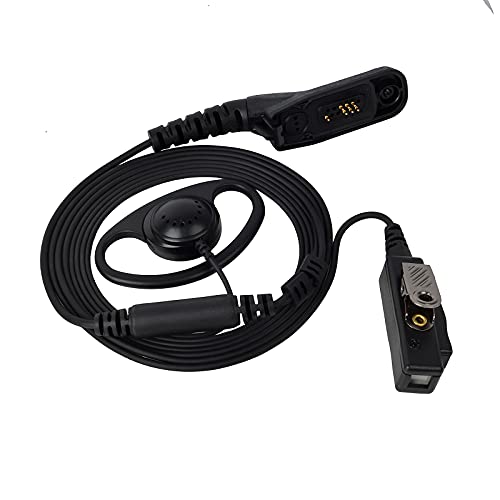 UAYESOK D Shape - Auricular de seguridad de policía con micrófono PTT para Motorola Multi Pin DP3400 DP3401 DP3600 DP3601 DP4400 DP4400E DP4401 DP4600 DP4601 DP4800 DP4801 APX4000 Walkie Talkie