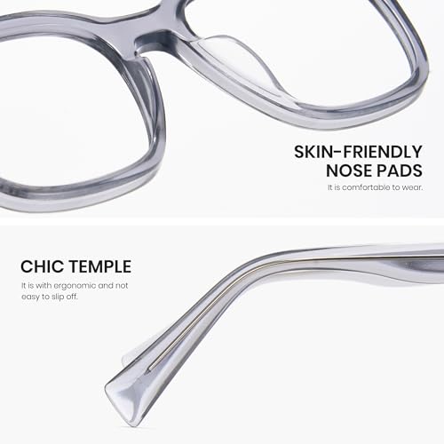 Image of Cyxus Women Acetate Frame Blue Light Blocking Glasses Men Computer Eyewear for Eye Strain Relief & Anti-Migraine