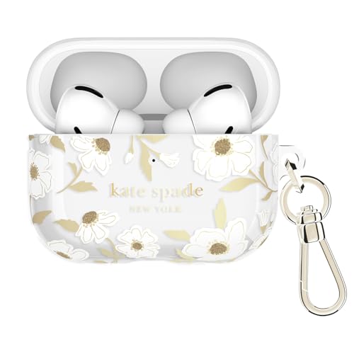 Image of kate spade new york AirPods Pro 3 Protective Case with Keychain Ring Clip - Sunshine Floral, Compatible with AirPods Pro 3rd Generation