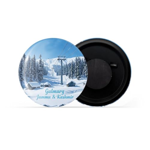 Image of dhcrafts Fridge Magnet Multicolor Jammu & Kashmir Gulmarg Jammu and Kashmir Glossy Finish Design Pack of 1 (58mm)