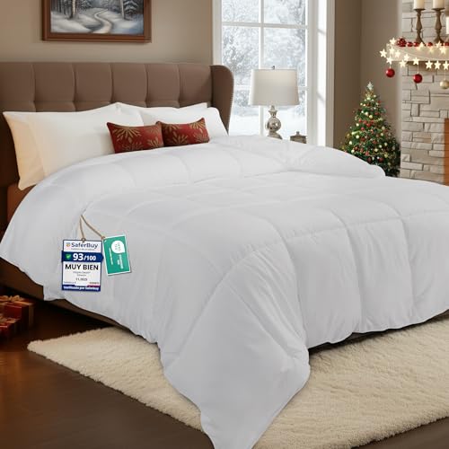 Utopia Bedding Edredón Acolchado 220x240 cm, Edredon Cama 135/150, Verano Relleno Nórdico 200 gr/m² en 100% Suave Microfibra (Blanco)