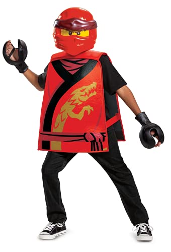 DISGUISE 100379 Disfraz de Ninjago de Kai para niños, color rojo, talla única