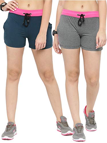 Image of UZARUS Women's Cotton Sports Gym Causal Shorts - Pack of 2