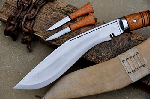 Authentic Handmade Kukri Knife-11 Inches Long Blade Iraqi Freedom Khukuri-Full Tang-Tempered-Sharpen-Gripper Handle-Warranty #TOP3