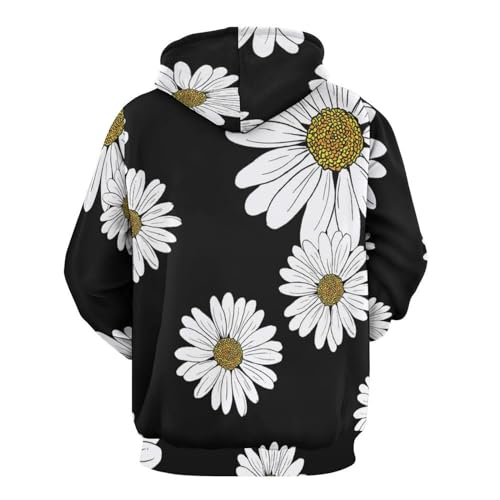 Sweatshirt à capuche Marguerite Blanche UMENG pull unisexe taille S