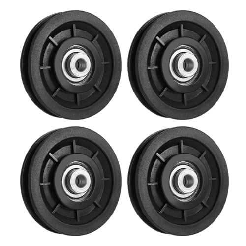 4Pcs Puleggia palestra 90mm，Fitness Ruota Puleggia,Cuscinetto Ruota Rotonda puleggia Cavo,Carrucola per Attrezzatura Palestra Porta del Garage,Carrucola per Attrezzatura Palestra Porta del Garage