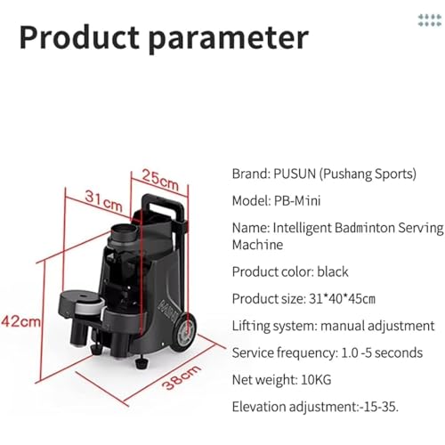Lanciatore automatico per badminton – App intelligente e telecomando, macchina portatile per allenamento, contiene oltre 52 palline per giocare continuamente