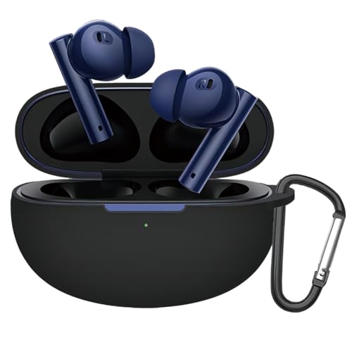 Case for Realme Buds Air 5 Pro Protective Silicone Case with Keychain Cover (Black)