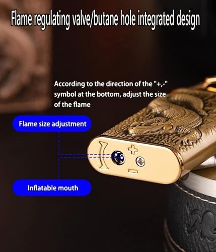 Encendedor de Butano Doble Llama Metálico Ajustable miniatura 5