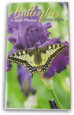Jot Scenic 2-Year Miniature Monthly Planner Book for 2023-2024 (Butterflies)