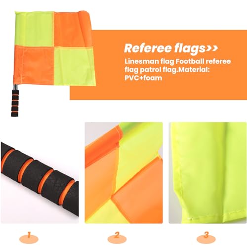 Kit árbitro de fútbol con banderas y pito miniatura 4