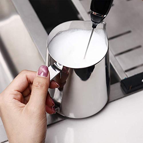 Coffee 12oz Stainless Steel Milk Frothing Pitcher - Measurements on Both Sides Inside - Perfect for Espresso Machines, Milk Frothers, Latte Art