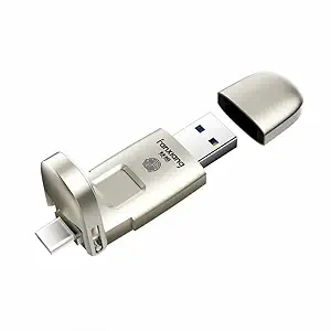 Connect Fingerprint Encrypted 512 GB USB Flash Drive Type C USB 3.2 Gen 3 (Silver) (1 Year Warranty)