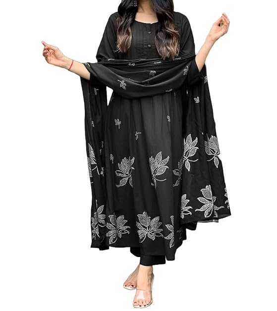 KULIA Zestaw Kurti dla kobiet, Tradycyjny strój indyjski, Kurti ze spodniami, Etniczna, drukowana, wiskozowa kurti, Suknia ślubna, Zestaw Salwar, Prezenty na Diwali