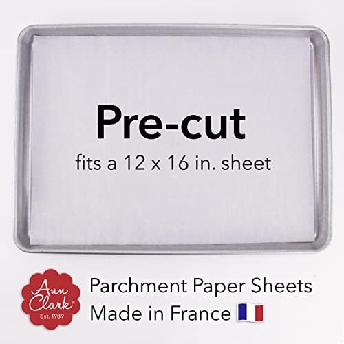 Ann Clark Cookie Cutters Parchment Paper Sheets for Baking, Made in France, Natural Nonstick 16" x 12" Precut 100 Sheets