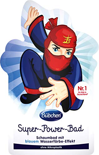 Bübchen Super-Power-Bad, Schaumbad mit blauem Wasserfärbe-Effekt, 1er Pack (1 x 40ml)