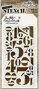 Stampers Anonymous SPATHS.54 Tim Holtz Numeric Layering Stencil image 2