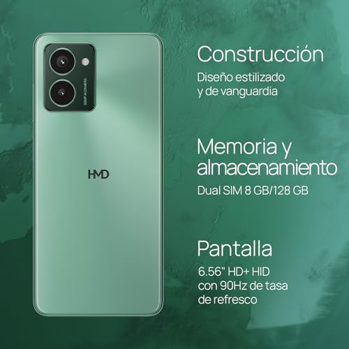 Image of HMD Pulse Pro | Dual Sim | 8 /256 GB | Unlocked Smartphone | Android 14 | 2 Day Battery | 50 MP Dual Camera | 50MP Front Camera | 90 Hz | International Version | Glacier Green