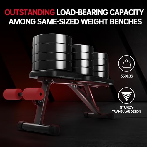 PASYOU Weight Bench Foldable Adjustable Strength Fitness Decline Incline and Flat Bench Press for Gym, Workout and Exercise,Black - Image 6