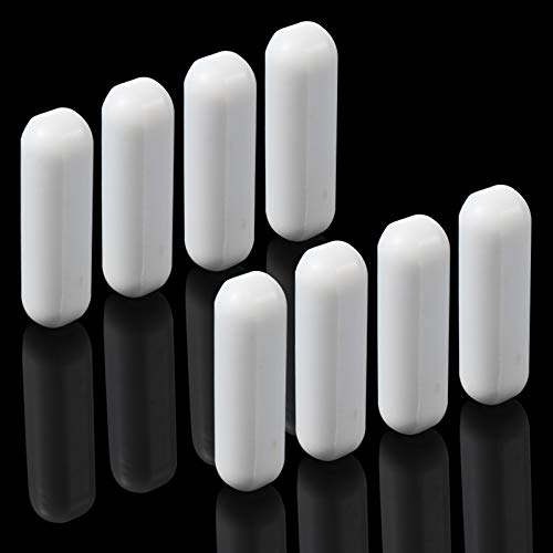 Image of Weewooday 2 Pieces PTFE Magnetic Mixer Stirrer Bar, White Color Stainless Steel Laboratory PTFE Stir Plate Bar, Mixing Plate Magnet Stick (30 Mm / 1.18 Inch)