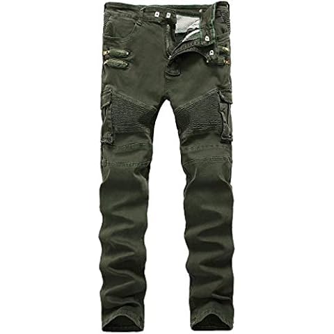 HENGAO Men's Slim Fit Cargo Jeans Cover