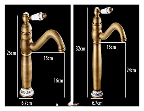 Robinet de lavabo mitigeur monocommande en laiton bronze robuste - 6