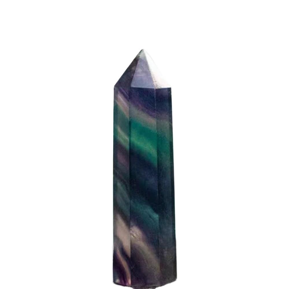 AARTERZZA 1pc 7-9cm Fluorite Column Crystal Colorful Single Tip Hex Prism Stone