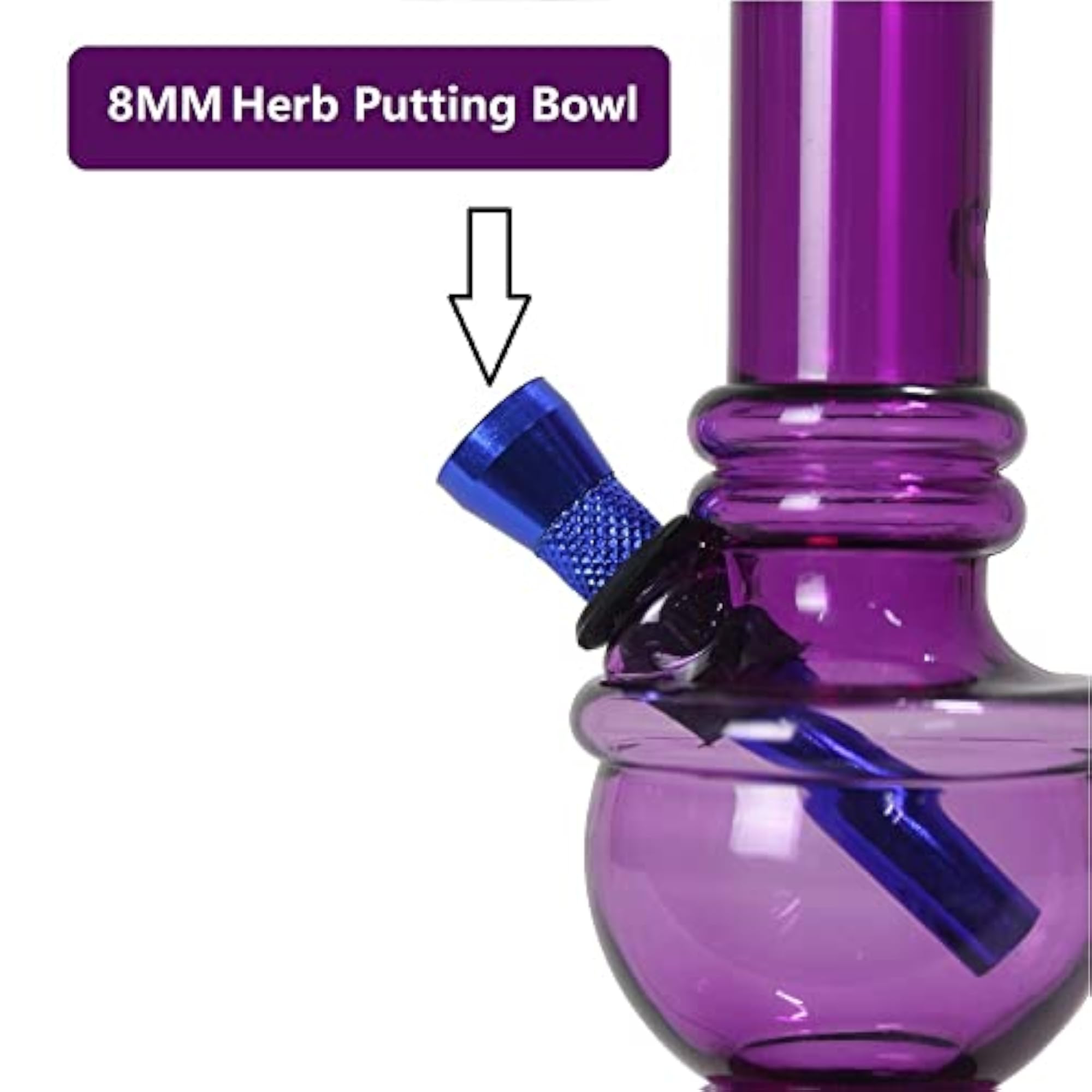 25mm Acrylic Bong Waterpipe 8 inch (PURPLE)