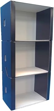 Cardboard Storage Box that doubles as a Bookshelf Black, Shinsho/Comic Size Pack of 3