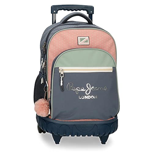 Pepe Jeans Laila Mochila Compact 2 Ruedas Azul 32x43x21 cms Poliéster 28,9L