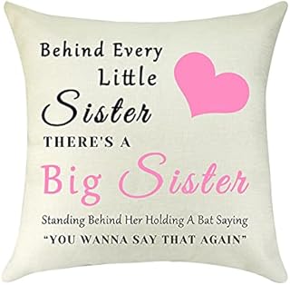 to Sister Throw Pillow Covers Gift Best Sister Friend Gift Funny Birthday Wedding Gift for Sister from Sister Friendship Pillow Case Cushion Cover Home Decorative for Sofa Living Room Bed 18" x 18"