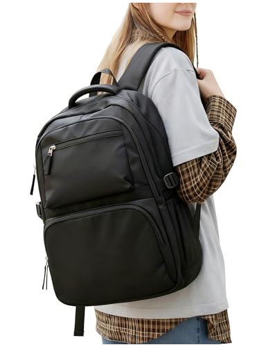 sikazan Rucksack für die Schule, Schulrucksack Teenager Schwarz Mädchen Jungen, Schultasche Damen, Casual Daypacks, School Backpack, School Bag, Schul Tasche, Schulrucksäcke, Schultaschen