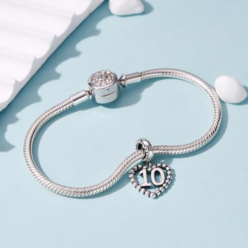Image of 925 Sterling Silver Number Charm fits Pandora, Gift for Women