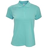 Camiseta de manga corta. B&C- Polo de Manga Corta Safran Pure para Mujer (Mediana (M)) (Turquesa Pixel)