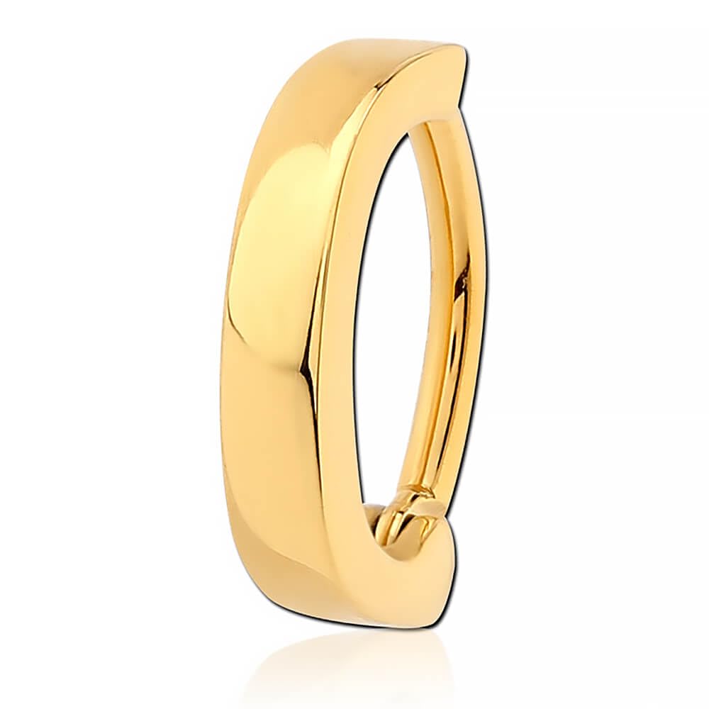 INOKI Piercing de ombligo liso chapado en oro 18k