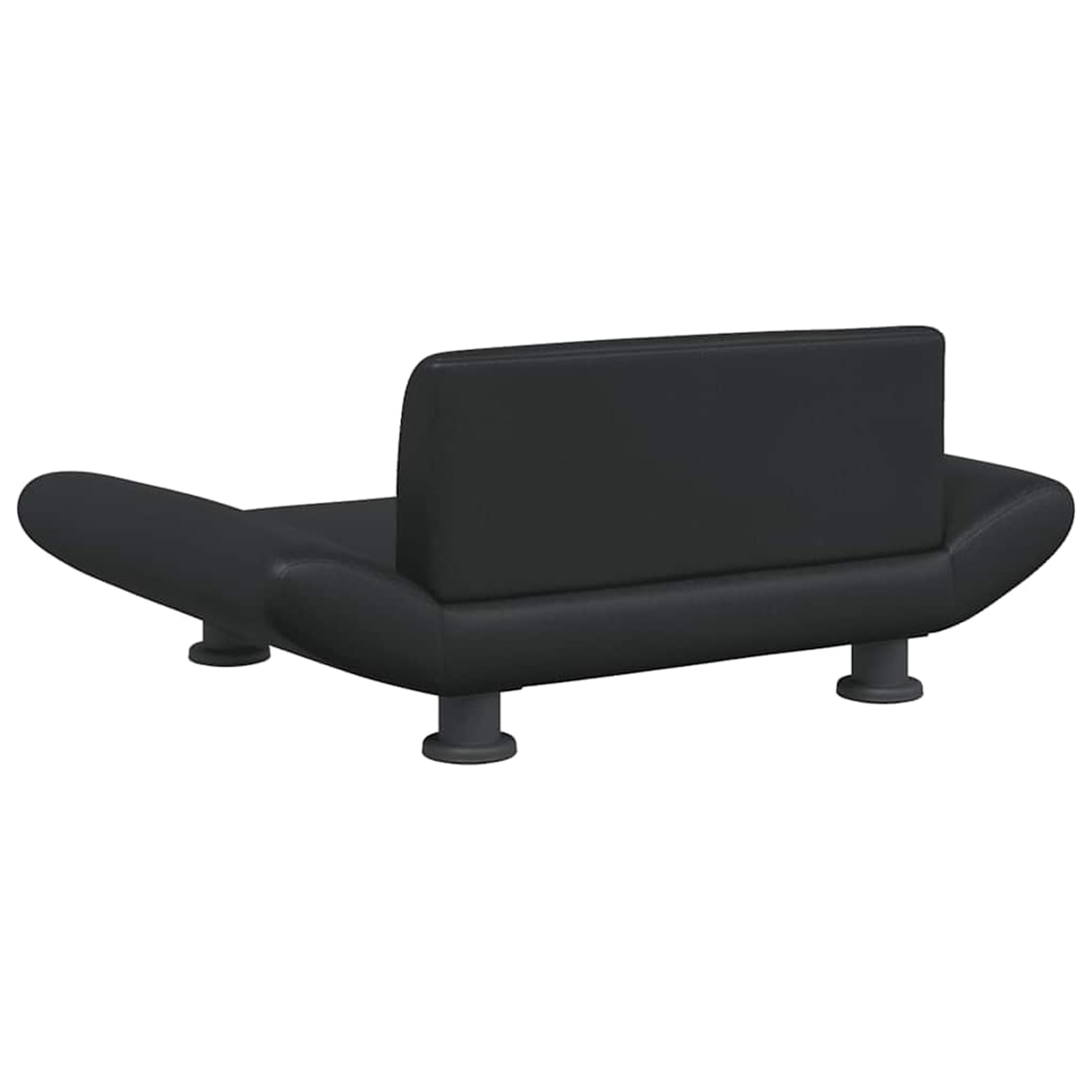Hundebett Schwarz 70x45x28 cm Kunstleder Kiefernholzrahmen | Wasserdichter Kunstlederbezug, stabiler Kiefernholzrahmen, leicht abwischbar, 50 kg Tragkraft