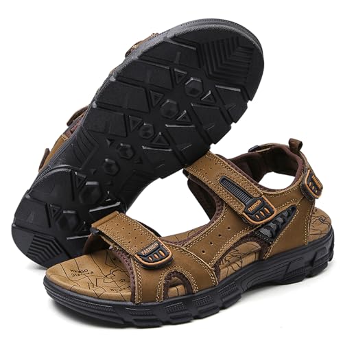 Mens Arch Support Sport Sandals Waterproof Lightweight Open Toe Hiking Sandals for Man Summer Outdoor Casual Air Cushion Beach Water Sandal Size 6-12