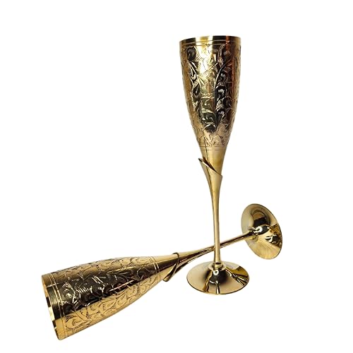 ANTIQUANA Premium Goblet Solid Brass Royal Wine Goblet Solid Brass Royal Wine Cup Handmade Goblet Medieval Decor Gothic Chalice, Elegant Wine Goblet - Pack of 1