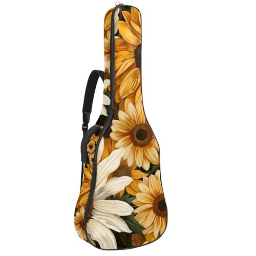 Housse de guitare basse en tissu Oxford étanche avec motif tournesol