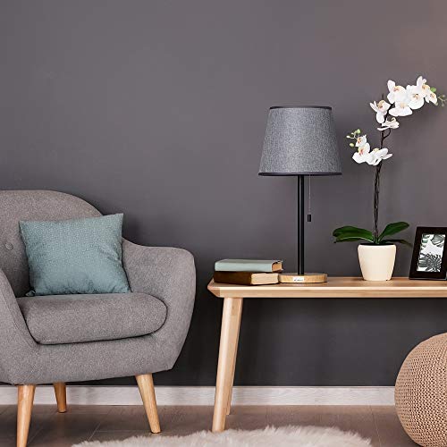 Haitral Modern Table Lamps - Minimalist Bedside Lamps Set Of 2 With Solid Wood Base & Pull Chain Switch, Nightstand Lamps For Bedroom, Living Room, Office, Dorm, Den (Ht-Th12-02X2) #TOP2